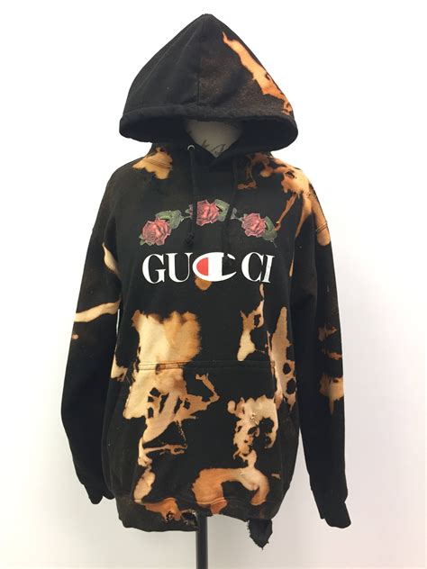 gucci sweatshirt black and white|Gucci distressed hoodie.